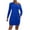 Blue, variant on Flowy Dress T Shirt Dresses for Women Off-Shoulder Long Sleeve Dress Casual Loose Fitting Fall Fashion Crewneck Mini Dress with Pockets Princess Dresses S-63 Brown S