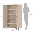 thumbnail image 2 of Storage Cabinet 63 Inch Tall, Kitchen Pantry Cabinet with 2 Doors and Adjustable Shelves, 5 Tier Bathroom Cabinet for Kitchen, Dining Room, Office, Bathroom (Pear Wood, Rustic Style), 2 of 8
