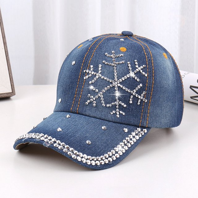 Custom Rhinestone Denim Baseball Cap For Men And Women Fashionable Sun Hat For Parties And Casual Wear Baseball Caps for Women Fashionable Car Hat Make Space Great Again Hat Cool Hat Hat Racks for