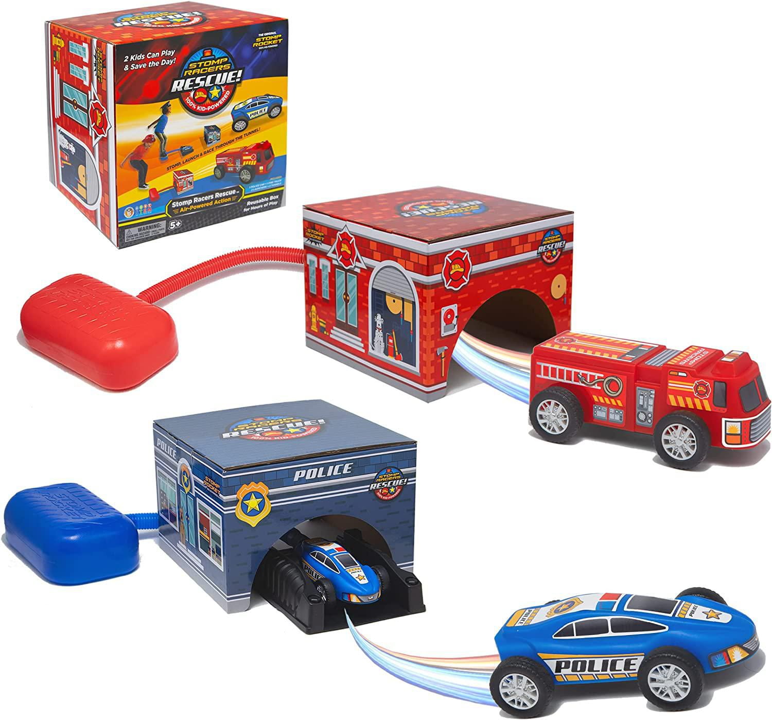 Stomp Rocket Rescue Racers, voiture de police et camion de pompiers