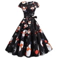 thumbnail image 1 of Jsaierl Robe de Noël pour Femmes à Manches Longues, Col en V, Plissée, Robes de Bal avec Ceinture, Robe Évasée 2024 pour l'Hiver, Vacances, Cocktail, Fête, 1 of 9