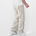 thumbnail image 1 of Weiqiqre Mens Cargo Pants Colorblock Drawstring Waisted Waisted Wide Leg Loose Track Pants, 1 of 6