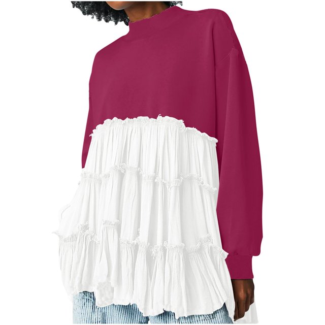 TopLLC Longues Robe à Manches à Col Rond Longueur Genou Mode Robe Décontractée pour Femmes Robe Chandail Surdimensionnée Robe à Manches Longues Robe à Col Rond Chandails pour Dames Robe Mini Robe pour Femmes