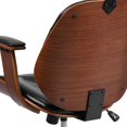 thumbnail image 3 of High Back Black Leather Executive Wood Swivel Chair with Arms, 3 of 9