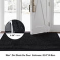 thumbnail image 2 of ANTPOP Runner Rug Outdoor Carpet Runners Hallway Non-Slip Rubberback Area Rugs Indoor Entrance Mat for Entryway Kitchen, 6'x6', Striped Black, 2 of 6