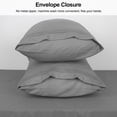 thumbnail image 4 of Lirex Queen Pillowcases, 2-Pack Gray Microfiber Pillow Cover Set, 1800 Thread Count, Soft Durable, 4 of 6