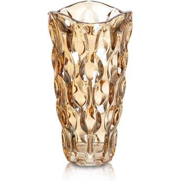 Vase en Verre Ambré, Vase à Fleurs Décoratif Moderne Épaissi pour Table à Domicile, Robuste
