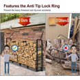 thumbnail image 4 of Firewood Rack Outdoor ft Heavy Duty Logs Holder for Indoor Fireplace Metal Wood Pile Storage Stacker Organizer Matte, 4 of 7