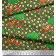 thumbnail image 3 of Soimoi Poly Georgette Fabric Floral,Tree & Deer Kids Print Fabric by The Yard 52 Inch Wide, 3 of 3