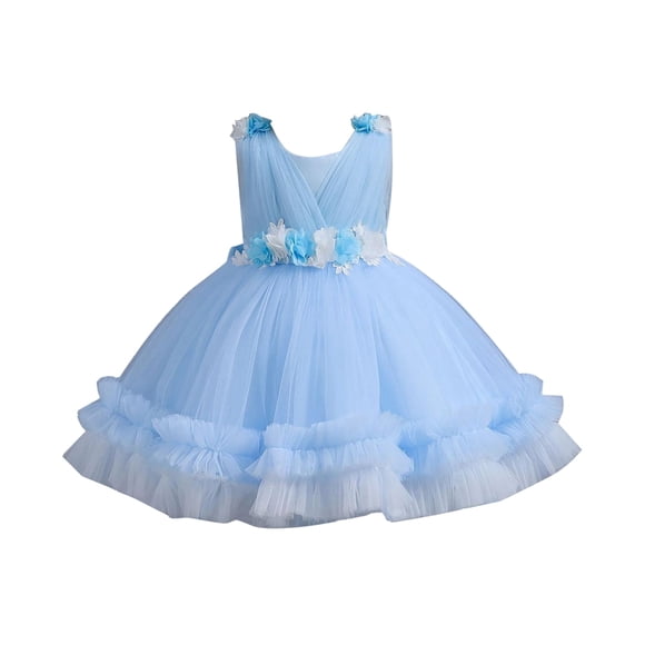 Felwors New Children's Dress Puffy Dress Cake Dress Princess Dress Flower Girl's First Birthday Baby Party Dress