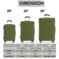 thumbnail image 2 of Sunbee 3 Piece Luggage Sets Hardshell Lightweight Suitcase with TSA Lock Spinner Wheels, Olive Green, 2 of 8