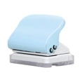 thumbnail image 2 of Hole Punch, Handheld Hole Puncher Quick Positioning Metal Paint Body Antislip Stability Small Exquisite Comfortable Grip  For Office For School For Document Light Blue,White,Pastel, 2 of 8