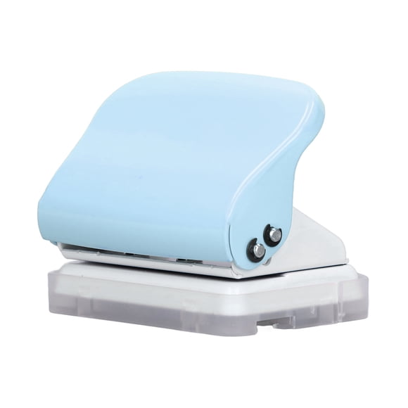 Handheld Hole Puncher, Metal Paint Body Hole Punch Comfortable Grip Antislip Stability 3 Holes For Office For Document For School Light Blue,White,Pastel Orange,Grey