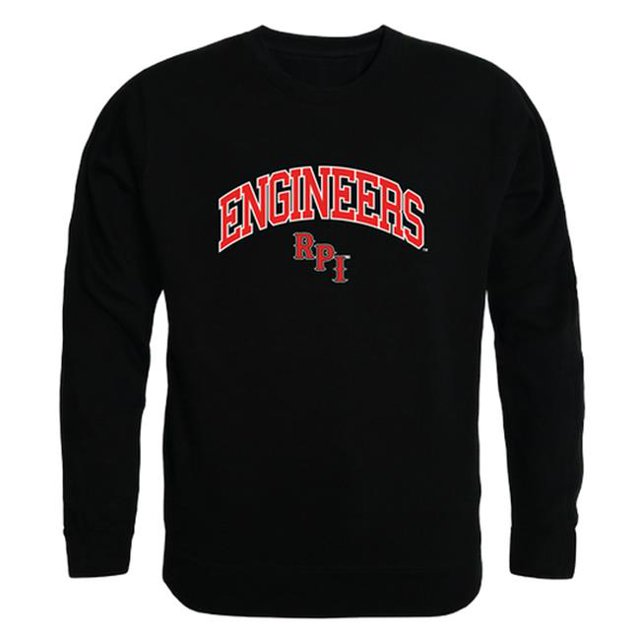 W Republic 541-367-BLK-03 Rensselaer Polytechnic Institute Men Campus Crewneck Sweatshirt, Black - Large