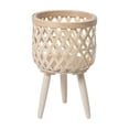 thumbnail image 2 of Wzzjkit Plant Basket with Stand Indoor Plant Pots Holder Sturdy Plastic Imitation Rattan Flower Stand, Triangular Support Flower Pots with Stand, Desktop Potted Storage Container Office Plant Pot, 2 of 6