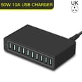 thumbnail image 2 of 1 Set 50W Multi-port Charger with Cable Quick Charge UK Plug High-speed USB Charger for Mobile Phone, 2 of 10