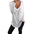 thumbnail image 1 of Hauts Amples Grande Taille à Manches Longues Col en V pour Femmes, 1 of 9