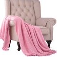 thumbnail image 3 of Home Soft Things Knitted Tweed Throw Blanket 60" x 80" Candy Pink, 3 of 5