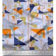 thumbnail image 1 of Soimoi Crepe Silk Fabric Dot,Branches & Triangle Geometric Printed Fabric 1 Yard 42 Inch Wide, 1 of 3