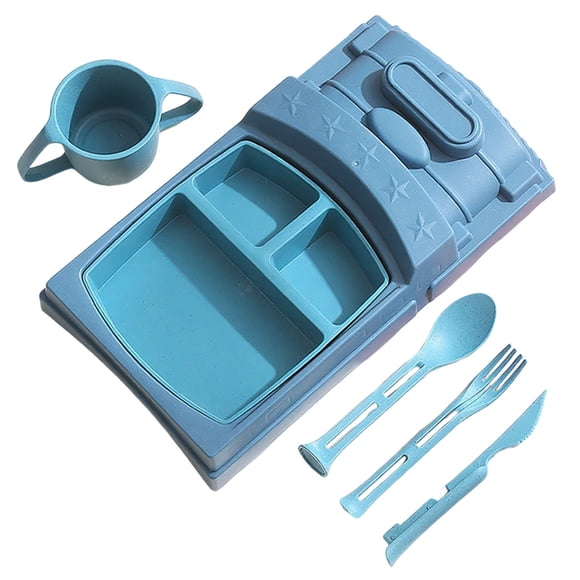 Come With Cutlery And Cup Car Shaped Tableware Set For Kitchen And Dining Table Car Dinner Tray Fiber For Boys And Girls With Separate Plates Cutlery And Water Cup Place Mates for Tables round Dinner