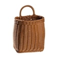 thumbnail image 2 of Meitianfacai Wall Mounted Storage Basket, Small Kitchen Hanging Basket, Hanging Storage Basket, Imitation Rattan Woven Basket With Handle, Woven Storage Basket(B(L)), 2 of 5