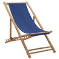 thumbnail image 1 of vidaXL Chaise Longue Bambou et Toile Bleu Marine, 1 of 5