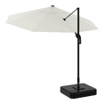 thumbnail image 3 of HOMETRENDS 11 ft. Round Offset Patio Umbrella with LED Lights & Base, Cream, 3 of 9