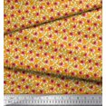 thumbnail image 2 of Soimoi Poly Georgette Fabric Leaves & Poppy Floral Decor Fabric Printed Yard 52 Inch Wide, 2 of 6