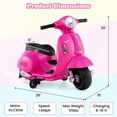 thumbnail image 3 of Gymax Kids Ride on Motorcycle w/ Training Wheels Headlight Horn 6V Battery Pink, 3 of 10