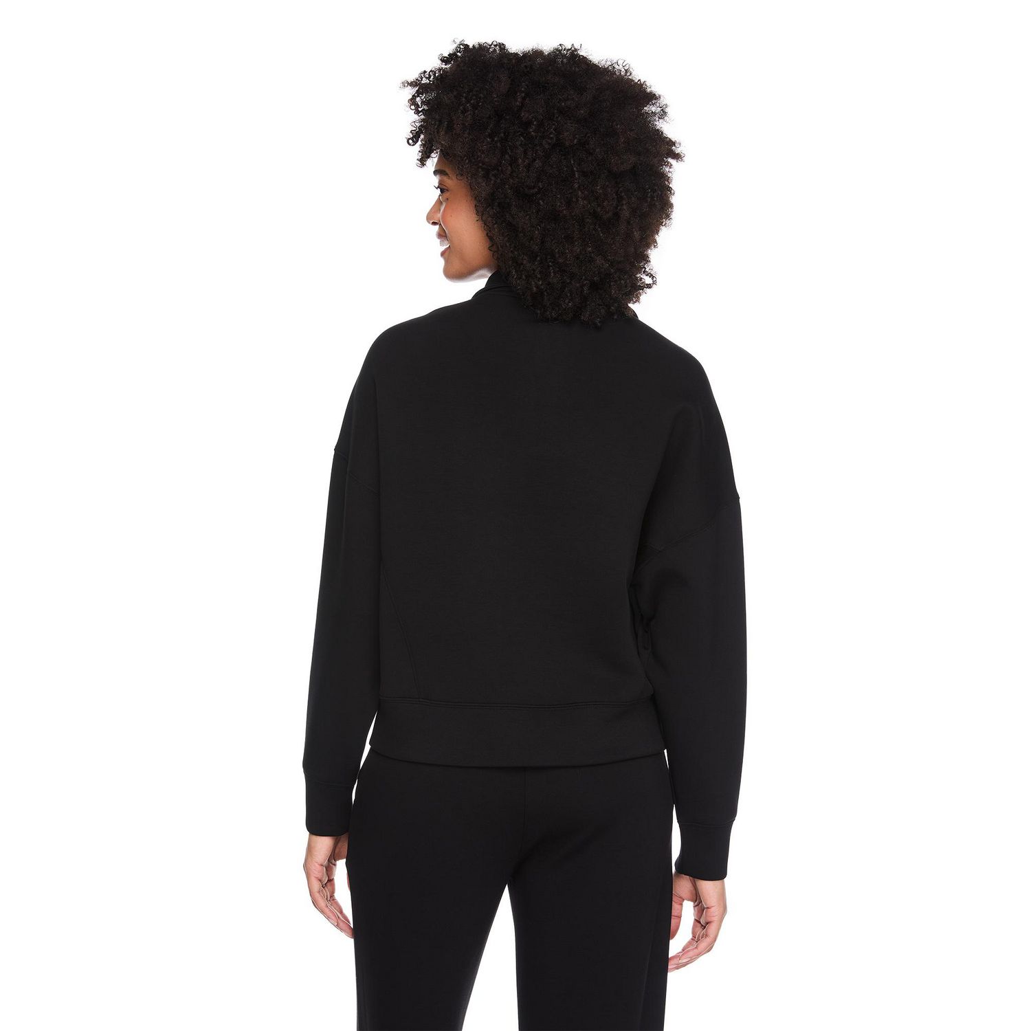 Chandail en tricot scuba avec fermeture éclair 1/4 George pour femmes