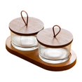 thumbnail image 1 of veasfak Wooden Serving Dish Tray Ddivided Dishes for Appetizers Side Dishes Sala 2 grid, 1 of 9