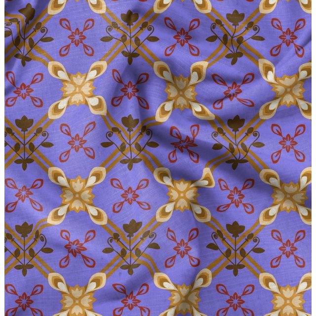 Soimoi polyester Crepe Fabric Argyle Check Print Fabric by the Yard 52 Inch Wide