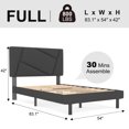 thumbnail image 3 of Full Bed Frame,Telino Full Size Platform Bed With Fabric Upholstered Headboard, Grey, 3 of 6
