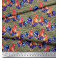 thumbnail image 3 of Soimoi Cotton Duck Fabric Text & Hen Bird Printed Fabric 1 Yard 42 Inch Wide, 3 of 3