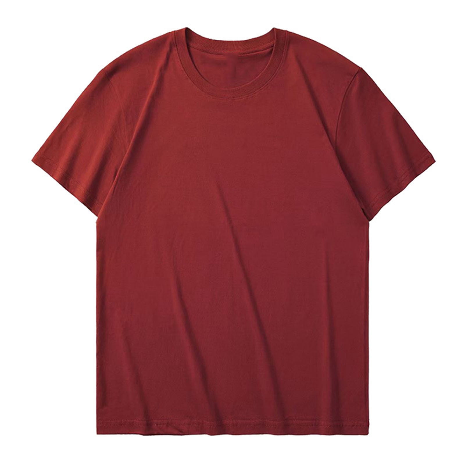 Posijego T-Shirts en Coton pour Hommes T-Shirts Basiques à Manches Courtes T-Shirts d'Été Décontractés pour Hommes T-Shirts à Col Rond pour Hommes Couleur Unie