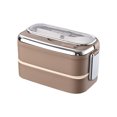 thumbnail image 2 of Stainless Steel Double Layer Lunch Box Can Be Put Into The Microwave To Keep Warm Multi Layer Compartment Lunch Box, 2 of 5