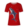 thumbnail image 4 of Tnhcen T-Shirt de Base à Manches Courtes d'Été à Col Rond pour Femme avec Imprimé d'Animaux Marins / Extensible, Respirant, Grande Taille (P-3TG) / Décontracté, Plage, Usage Quotidien, 4 of 4