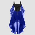 thumbnail image 2 of Robes Style Gothique pour Femmes Grande Taille Robe Midi Élégante avec Manches Évasées en Chiffon Tenue de Soirée Ourlet Irrégulier, 2 of 5