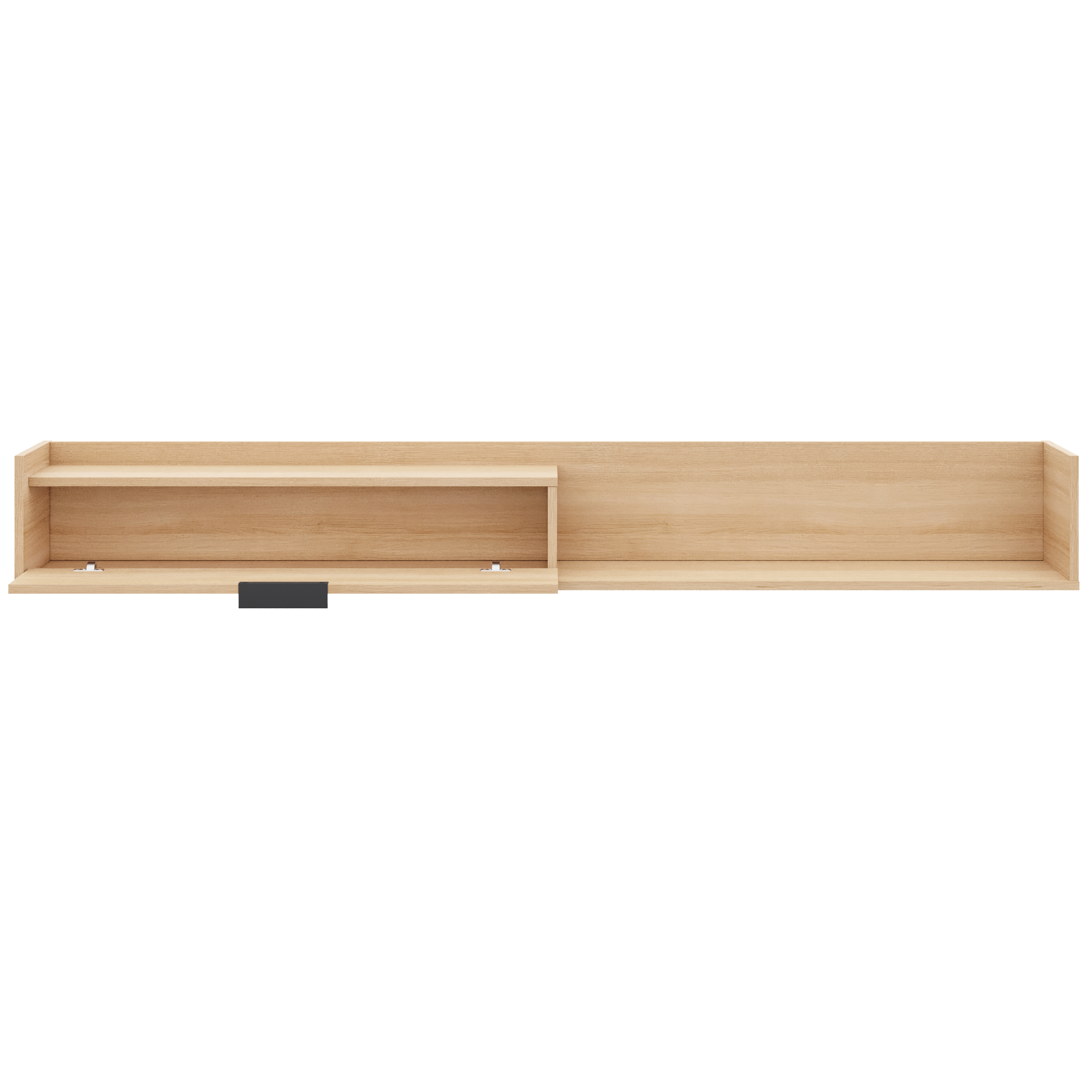 Meuble TV mural Nexera Slim 72 po avec armoire de rangement, chêne blond naturel