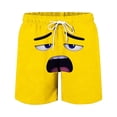 thumbnail image 3 of Wo-Fusoul Swim Trunks for Boys and Girls, 5-14 Years, Solid Color with Cute Expression Print, Breathable Summer Shorts with Pockets for Beach, Home, or Pool, 3 of 6