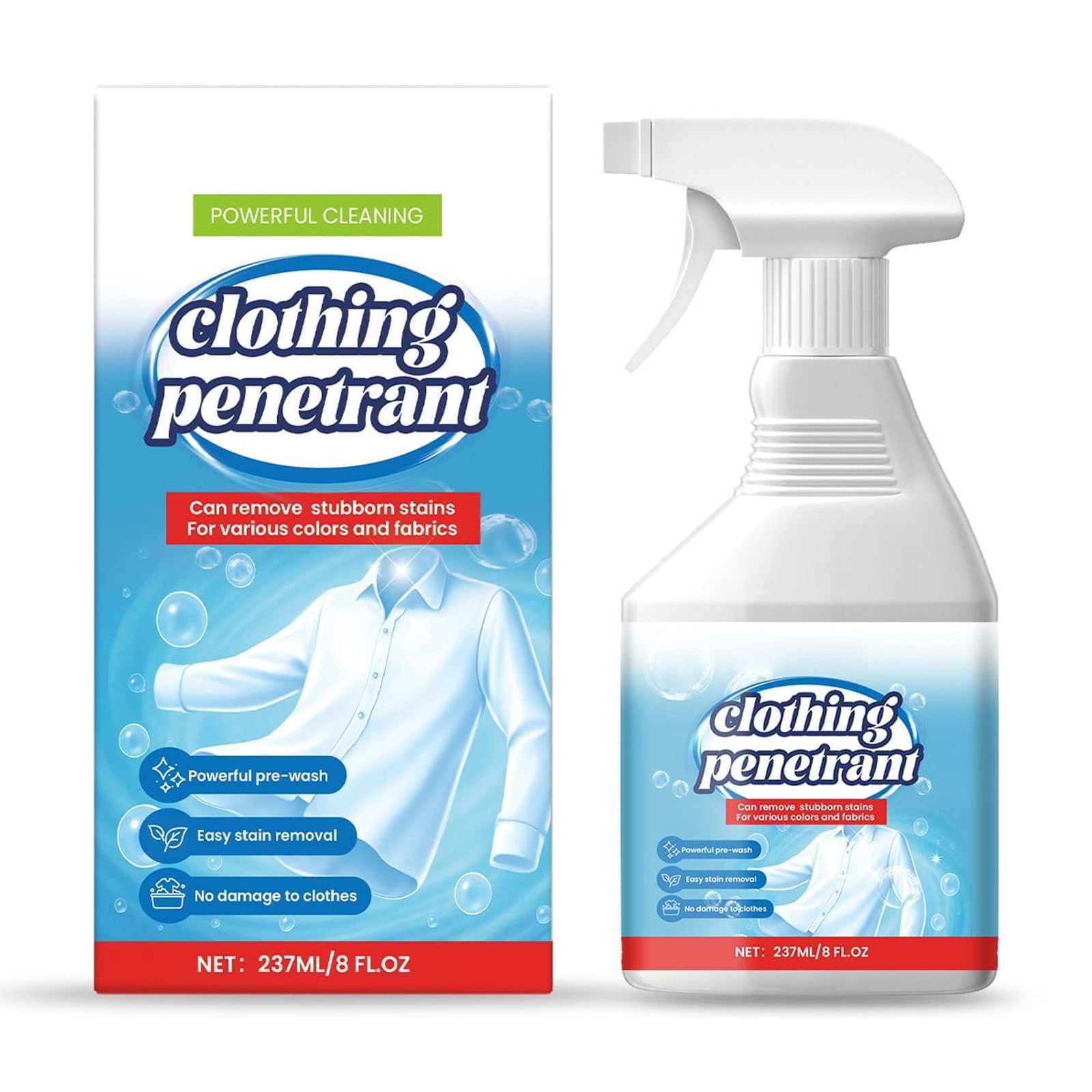 Powerful Laundry Detergent Stubborn Stain Cleaning Pretreatment Hand Washing Does Not Hurt Clothing Fibers 237Ml