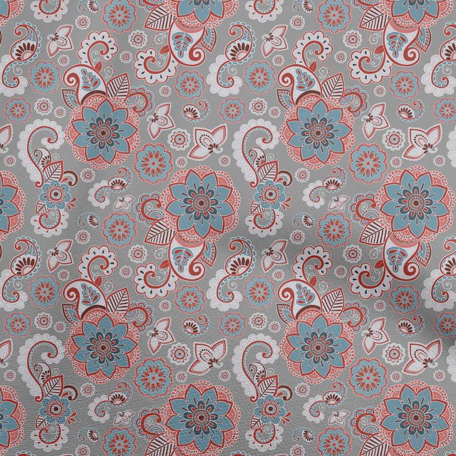 oneOone Velvet Gray Fabric Asian Paisley Sewing Craft Projects Fabric Prints By Yard 58 Inch Wide