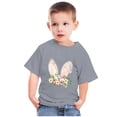 thumbnail image 2 of Penkiiy T-Shirts de Pâques pour Enfants Garçons Filles Mode Oreilles de Lapin de Pâques Imprimé Col Rond Manches Courtes 3 Ans Gris, 2 of 4