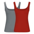 thumbnail image 3 of Plebaso 2 Pack Ribbed Tank Tops for Women Spaghetti Strap Slim Tops Scoop Neck Sleeveless Summer Tops, 3 of 4