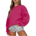 thumbnail image 1 of EGNMCR Chandail pour Femmes d'Hiver Coupe Ample Décontracté à Manches Longues Mode Col Ras du Cou Chandails Surdimensionnés Chandail à Enfiler pour Femmes, 1 of 6