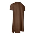 thumbnail image 5 of Chemise de Nuit Texturée en Coton pour Hommes, Robe de Nuit à Manches Courtes, Longue Robe, Blouse à Col en V, Haut de Pyjama, Coupe Ample et Décontractée, Confort, Chemise de Nuit Décontractée avec Poches, 5 of 5