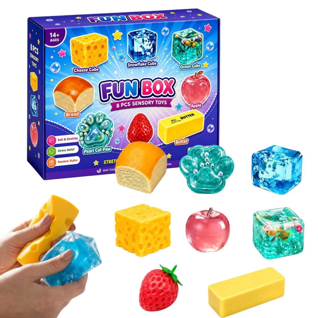 Squishy Fun Box, 8 Pcs Slow‑Rising Squeeze Fidget Toys, Assorted ...