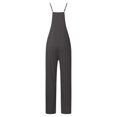 thumbnail image 5 of TrendOFT Jumpsuits For Women Casual Summer Solid Loose Pocket Spaghetti Strap Wide Leg Womens Overalls Rompers Grey L, 5 of 5