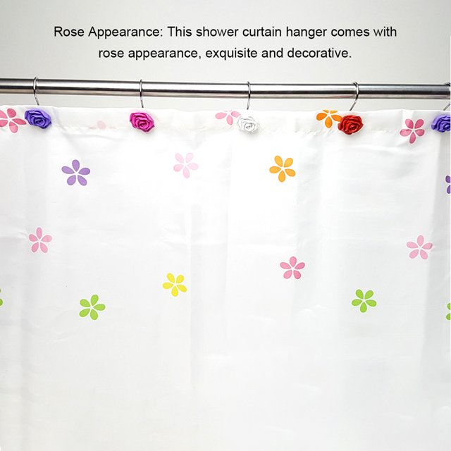 1 Set Shower Curtain Hooks Universal Professional Household Fixing Hangers Resin Rod Hook Curtains Fixator Hardware Fitting Red 3pcs