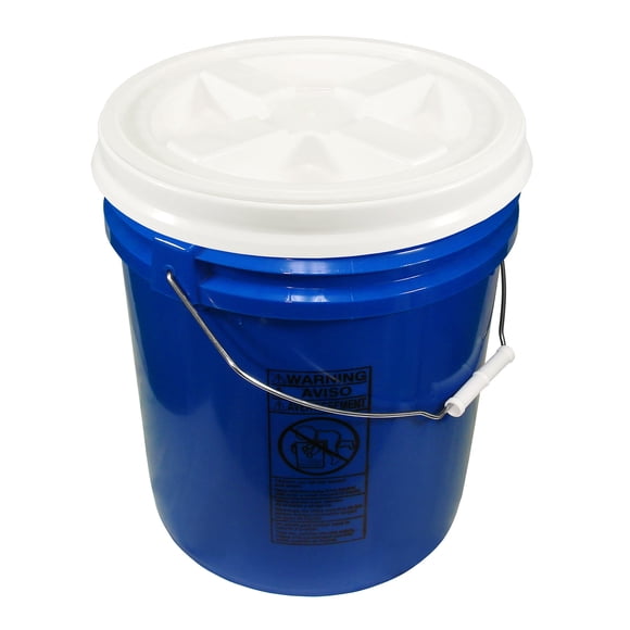 Bucket Kit, One Blue 5 Gallon Bucket 90 mil with White Gamma Seal Lid